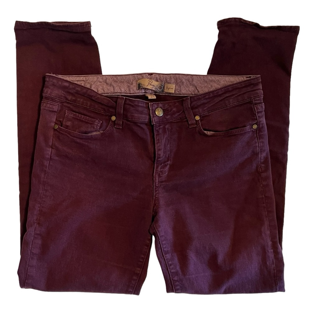 Paige Skyline Women’s Jeans Size 31 Burgundy/Eggplant Color Great Used Condition